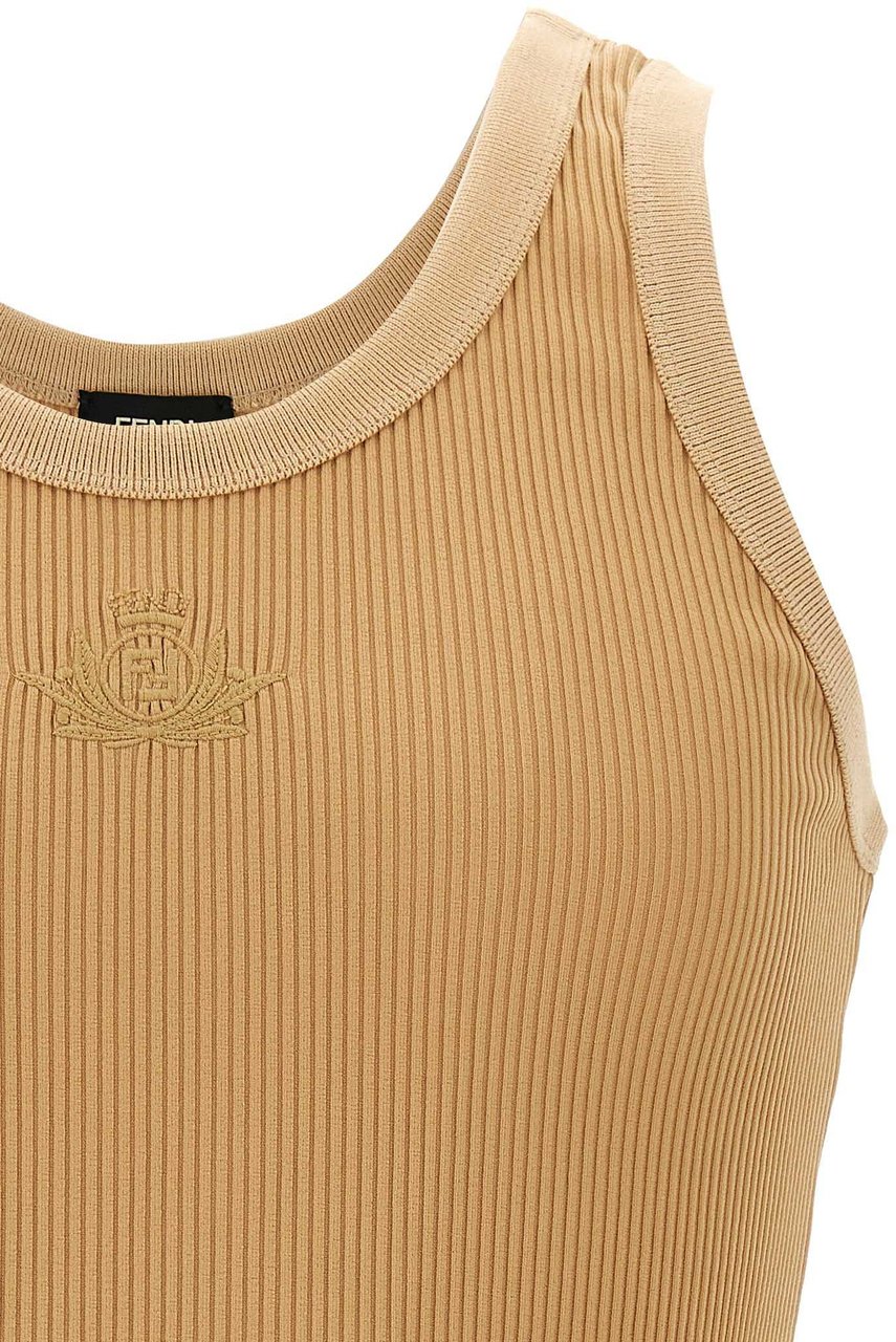 Fendi Beige Polyamide Tank Tops Beige