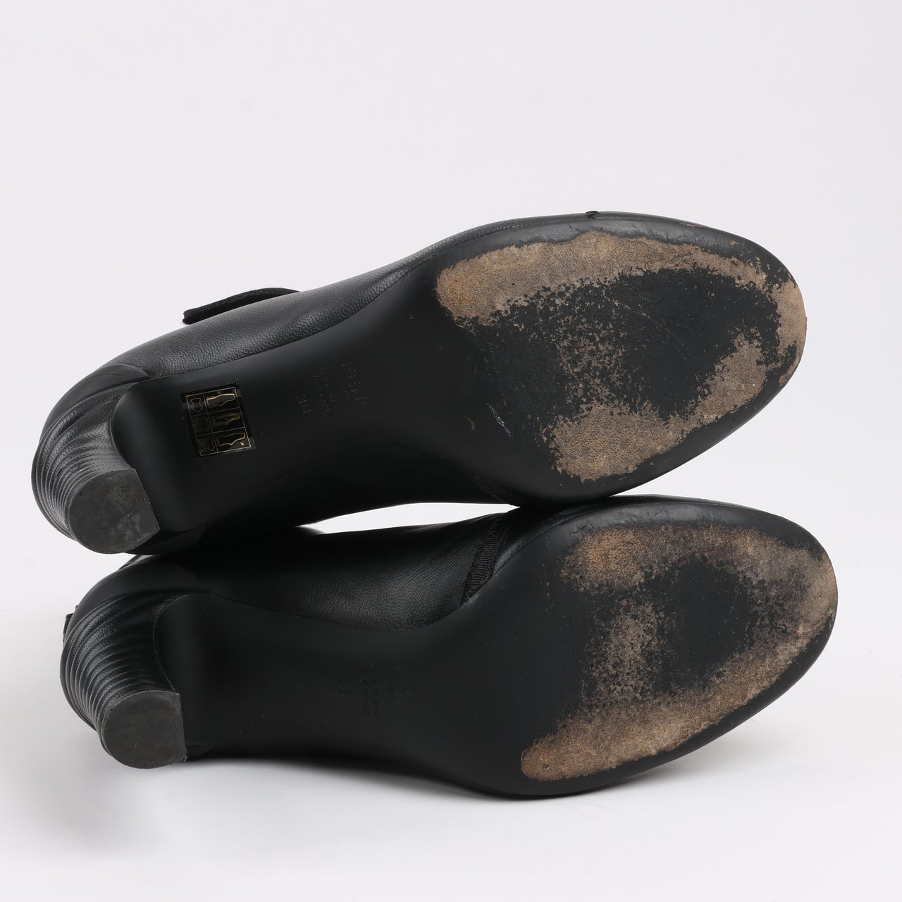 Fendi Fendi Leather Ankle Boots in Black, Size 38 EU Zwart