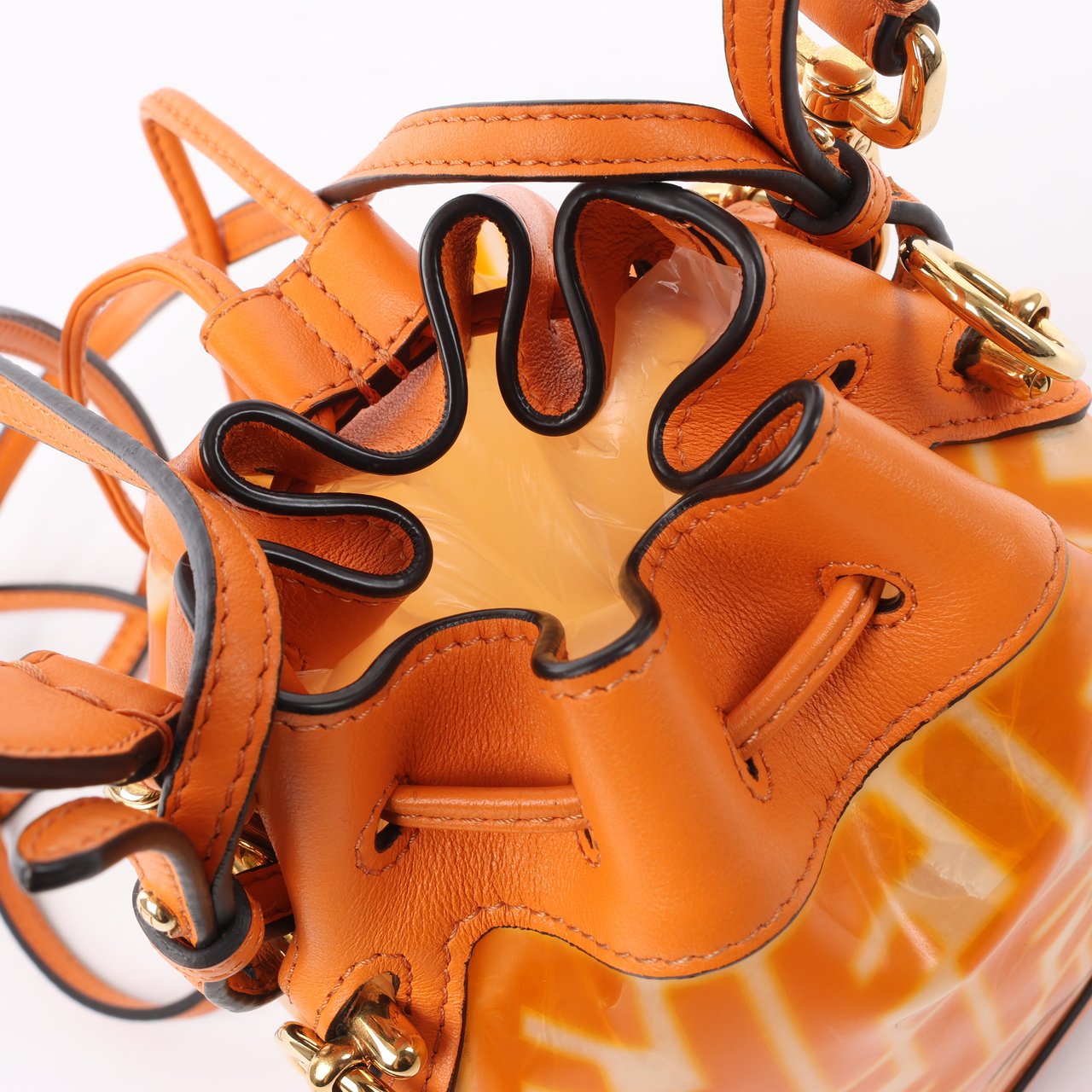 Fendi FENDI Mon Tresor Mini PVC & leather 2 Way Shoulder Bag in Orange 8BS010 Oranje