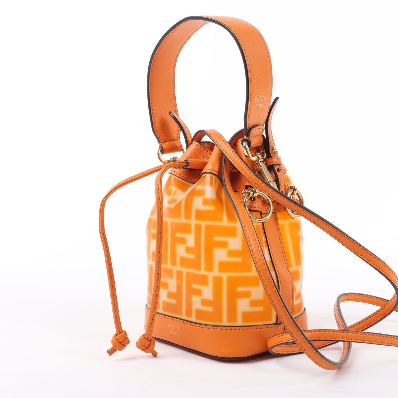 Fendi FENDI Mon Tresor Mini PVC & leather 2 Way Shoulder Bag in Orange 8BS010 Oranje
