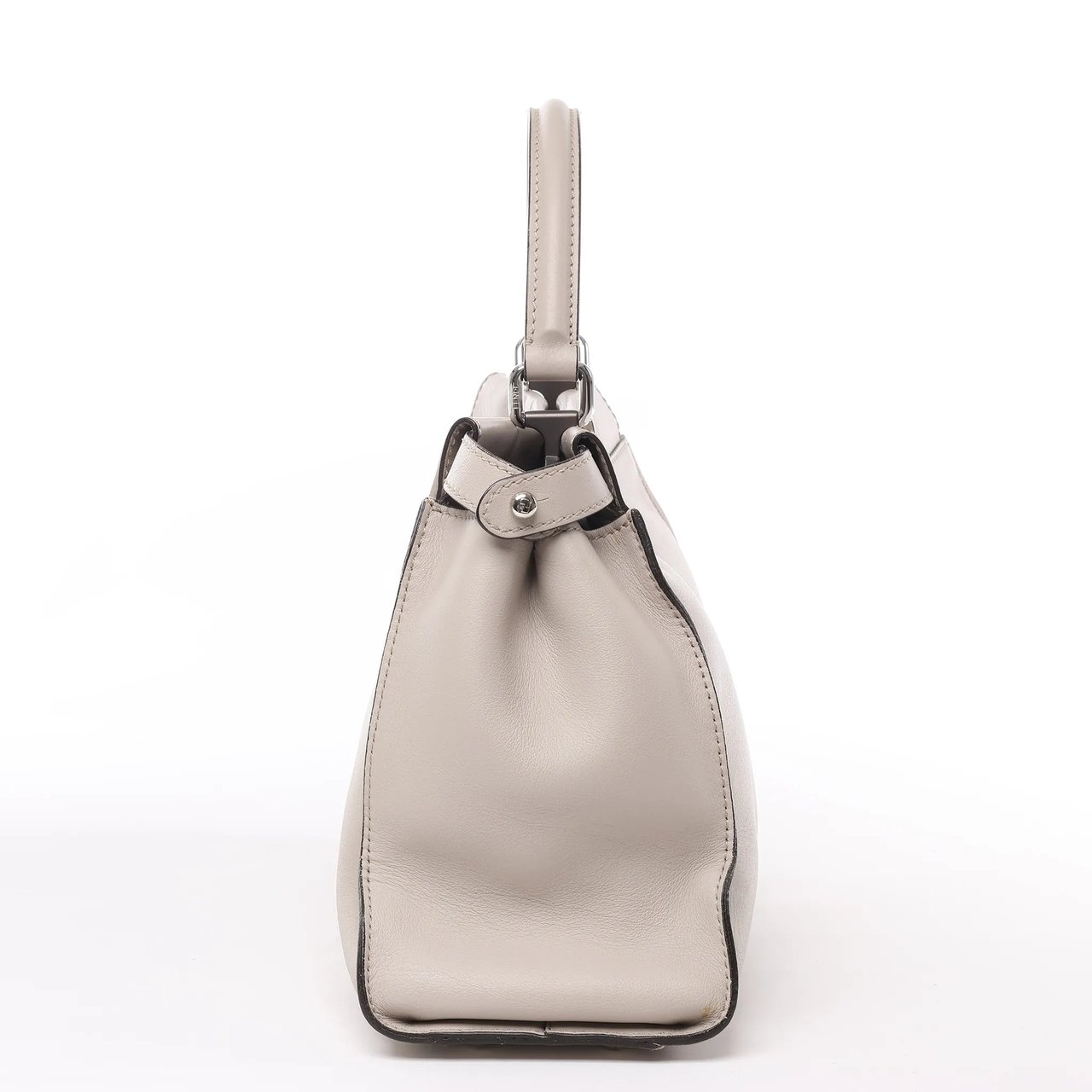 Fendi Fendi Peekaboo Regular Leather 2Way Handbag in Light Greige 8BN290 Beige