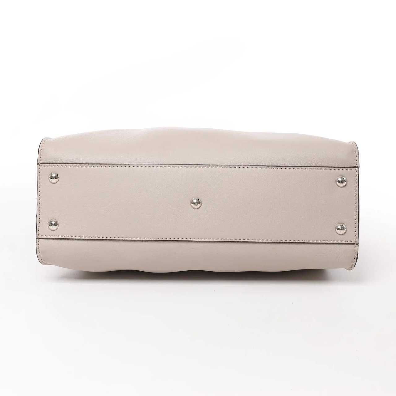 Fendi Fendi Peekaboo Regular Leather 2Way Handbag in Light Greige 8BN290 Beige