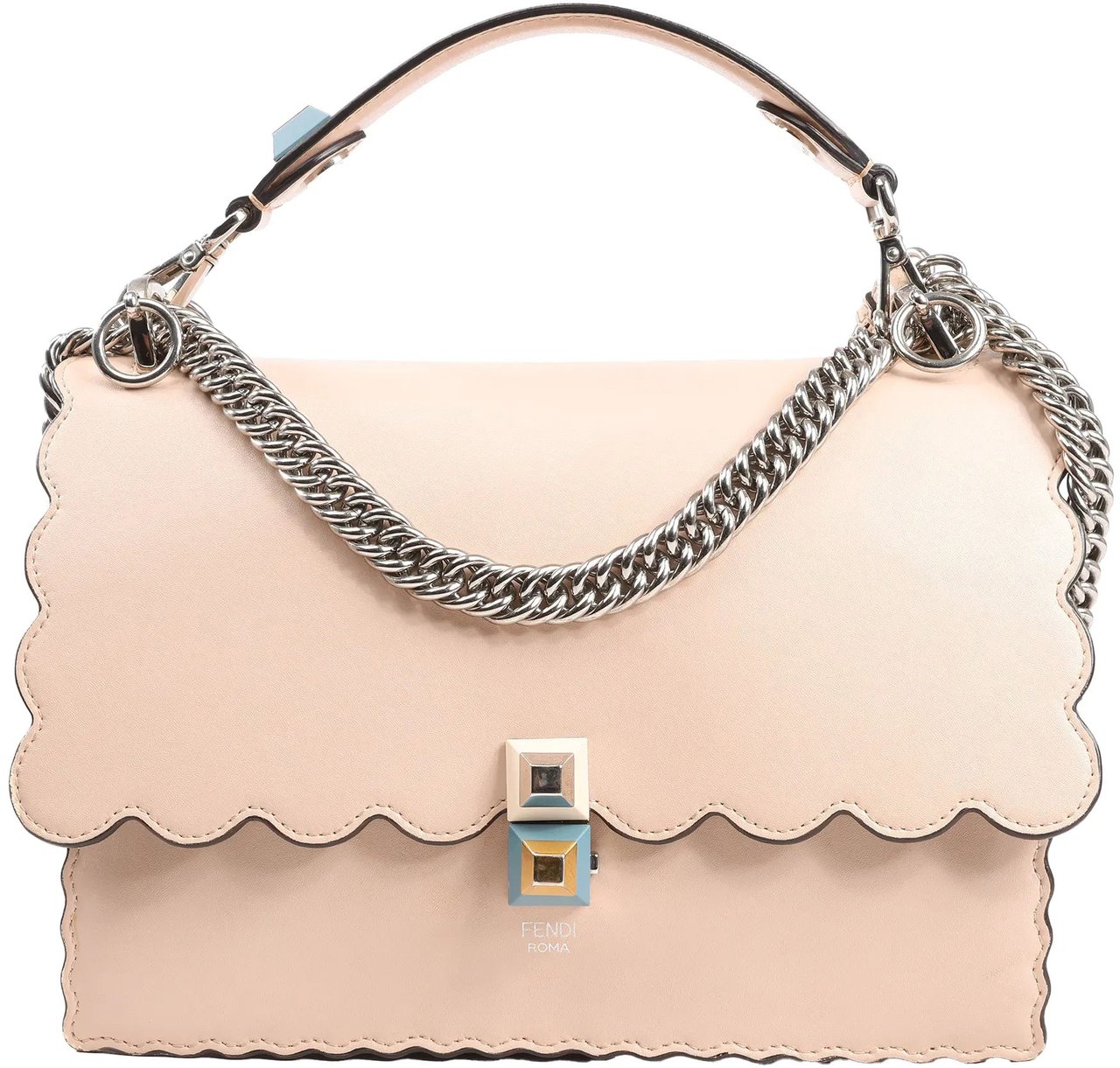 Fendi FENDI Kan I Leather 2Way Handbag in Pink 8BT283 Roze