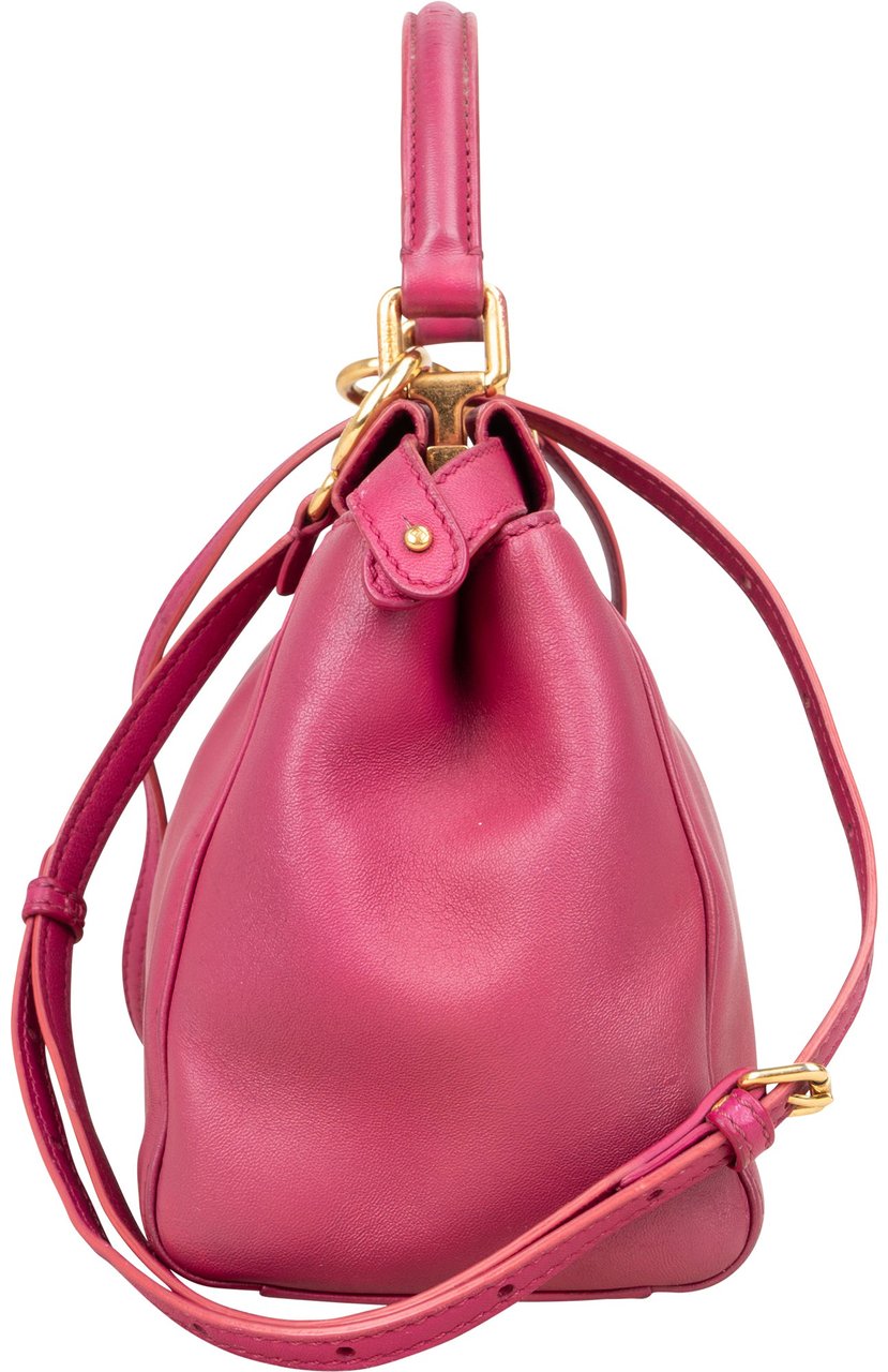 Fendi Fendi Pink Leather Peekaboo Mini Handbag Roze