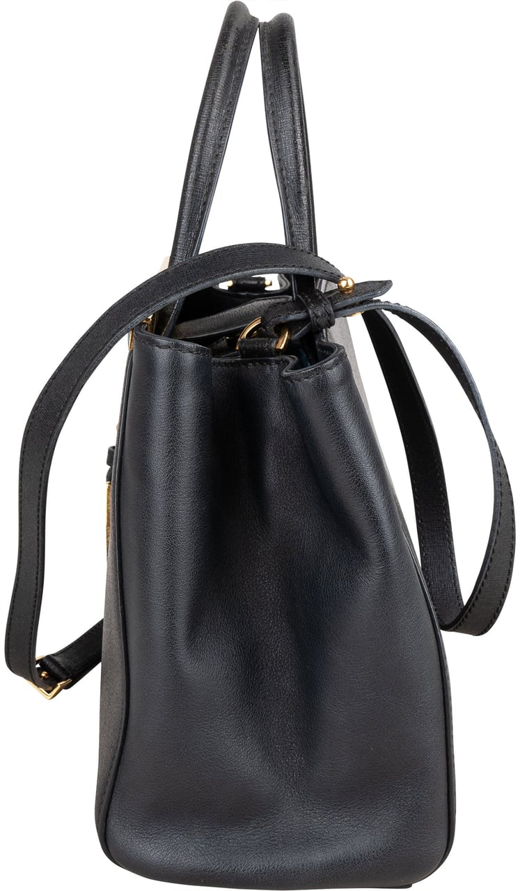 Fendi Fendi Black Leather 2 Jours Petite Handbag Zwart