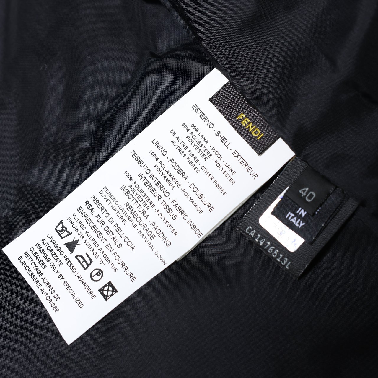 Fendi Fendi Wool-Blend Puffer Jacket with Fur Trim, Size 40 Grijs