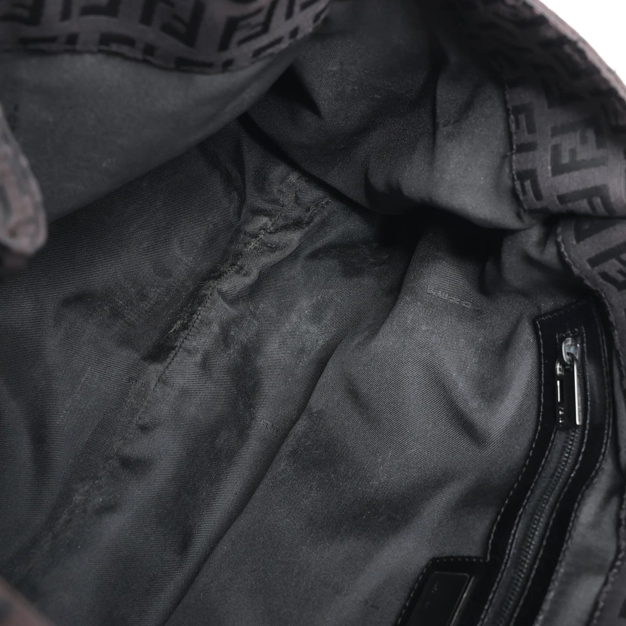 Fendi FENDI Zucchino Canvas x Leather Handbag in Brown 8BR091 Bruin