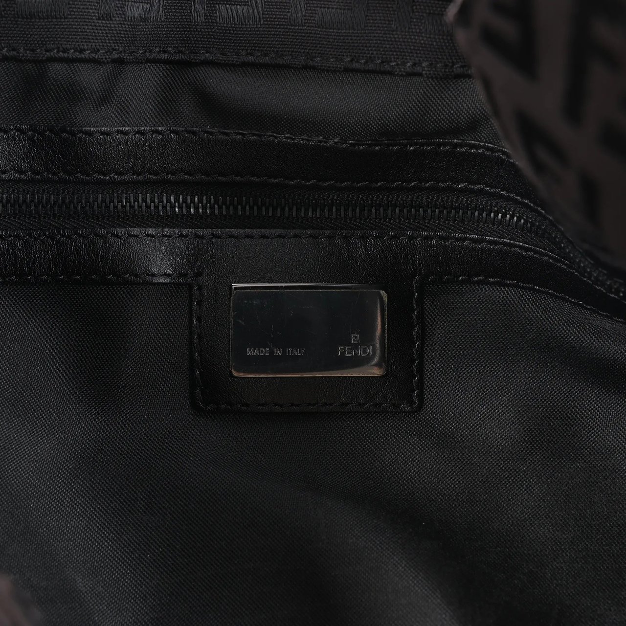 Fendi FENDI Zucchino Canvas x Leather Handbag in Brown 8BR091 Bruin