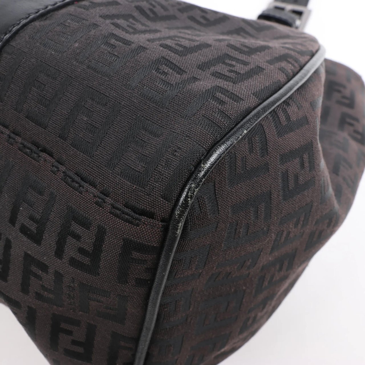 Fendi FENDI Zucchino Canvas x Leather Handbag in Brown 8BR091 Bruin