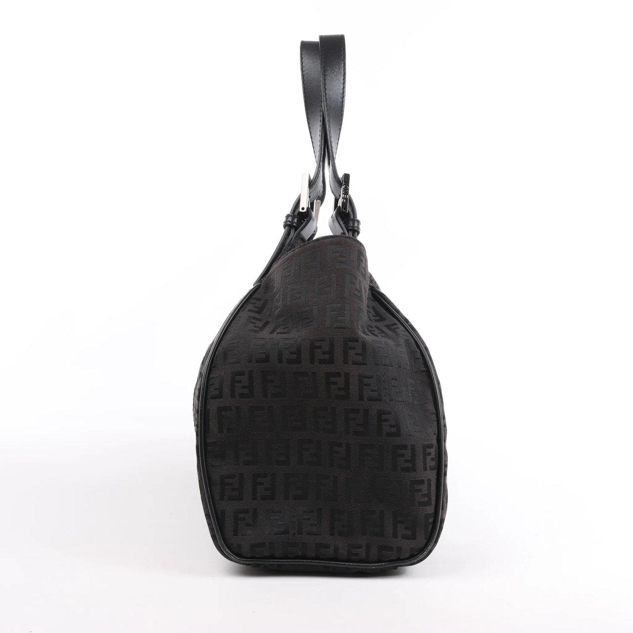 Fendi FENDI Zucchino Canvas x Leather Handbag in Brown 8BR091 Bruin