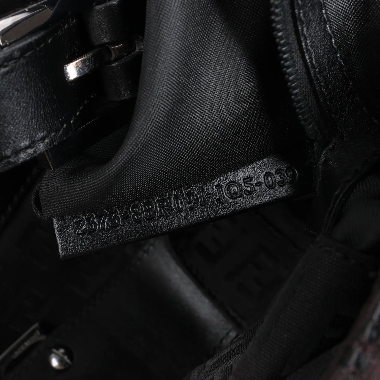 Fendi FENDI Zucchino Canvas x Leather Handbag in Brown 8BR091 Bruin