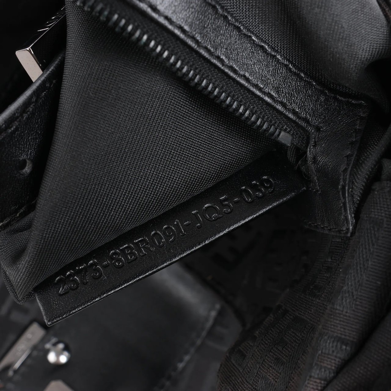 Fendi FENDI Zucchino Canvas x Leather Handbag in Brown 8BR091 Bruin