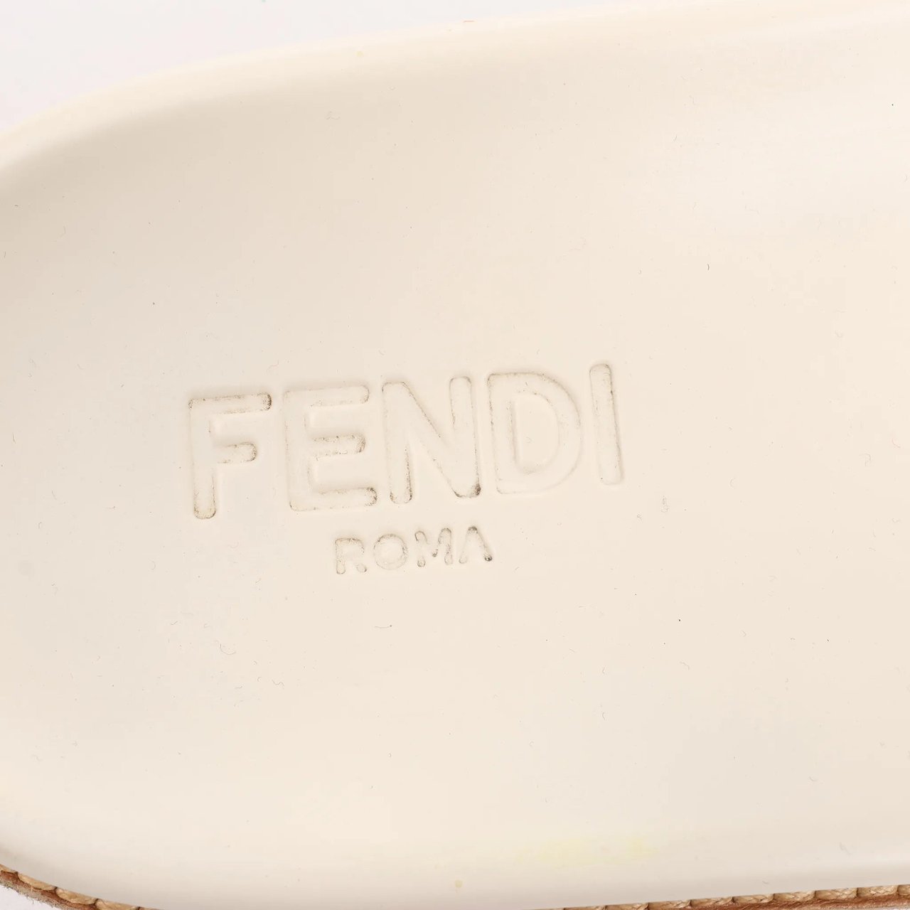 Fendi Fendi Rubber Slide Sandals in Ecru, Size 46 EU Beige