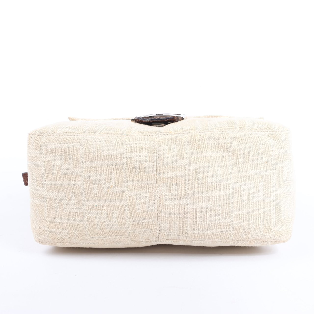 Fendi FENDI Mamma Baguette Zucchino Canvas & Leather Shoulder bag in Beige 26325 Divers