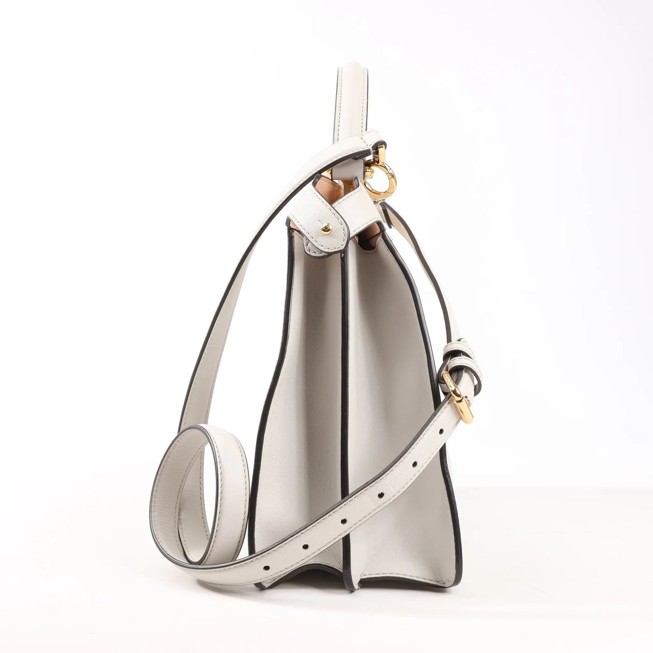 Fendi Fendi Peekaboo Medium Leather 2Way Handbag in Gray 8BN321 Grijs