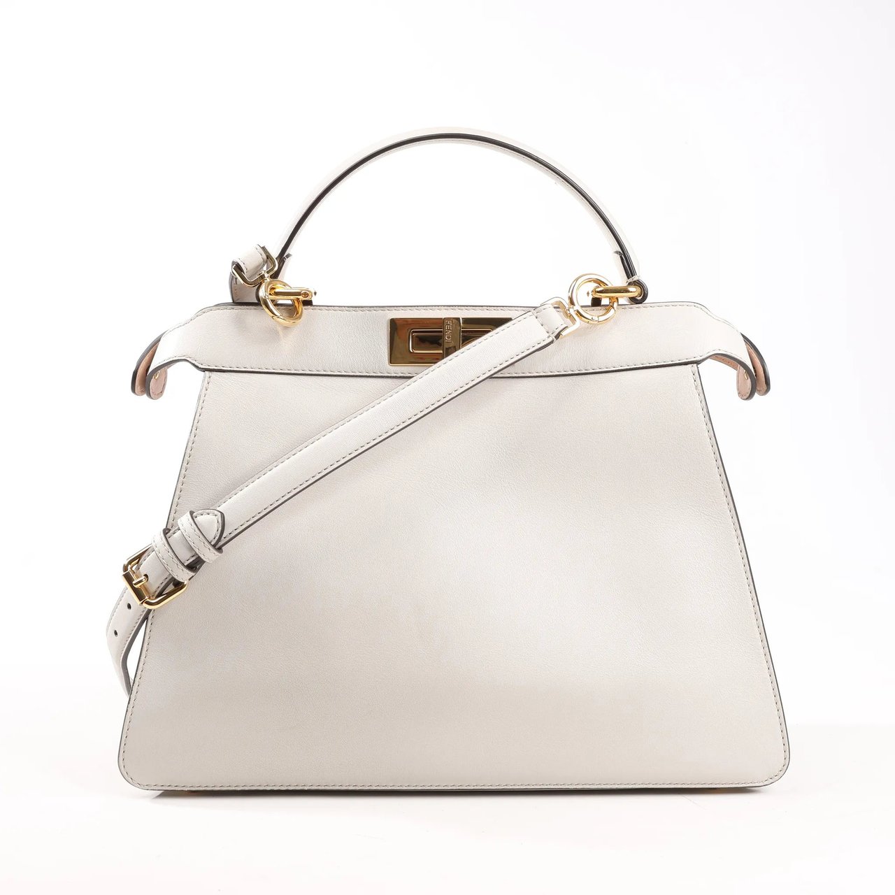 Fendi Fendi Peekaboo Medium Leather 2Way Handbag in Gray 8BN321 Grijs