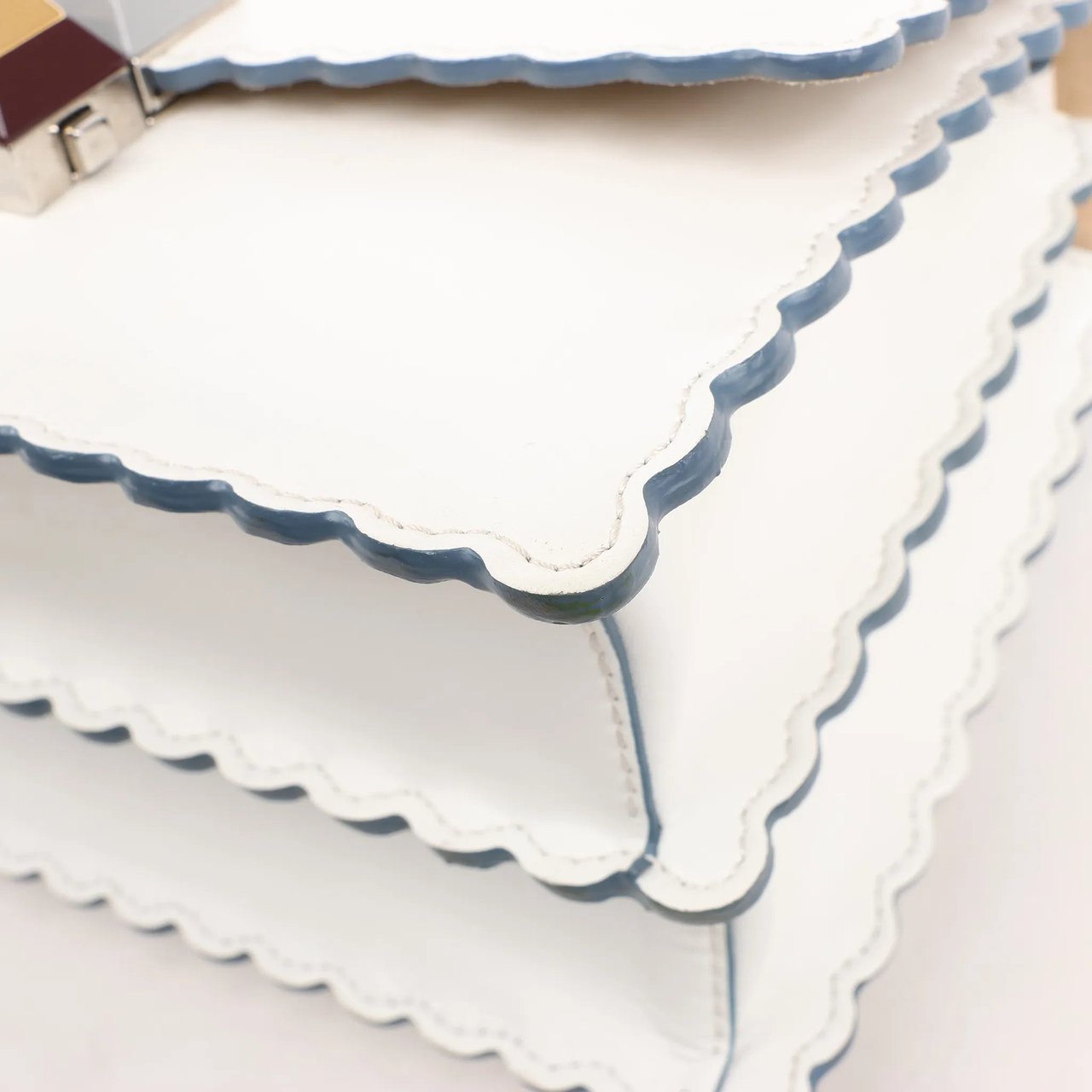 Fendi FENDI Mini Kan I Leather Shoulder Bag in White 8M0381 Wit