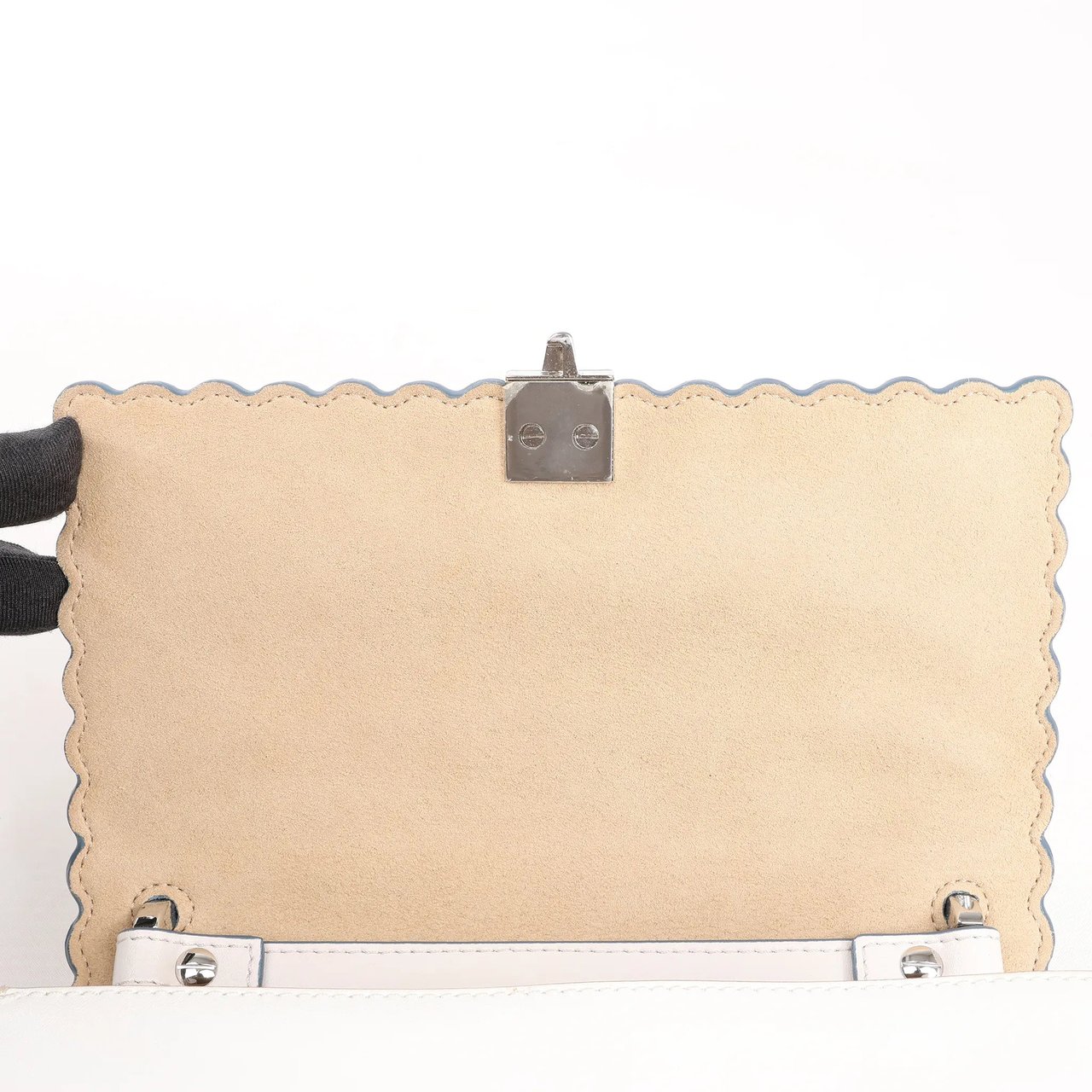 Fendi FENDI Mini Kan I Leather Shoulder Bag in White 8M0381 Wit