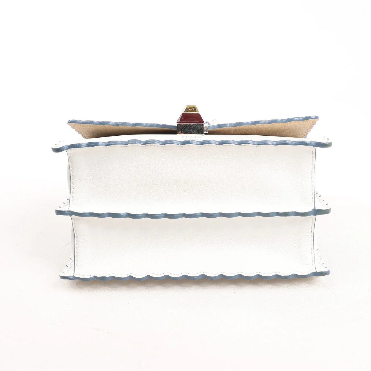 Fendi FENDI Mini Kan I Leather Shoulder Bag in White 8M0381 Wit