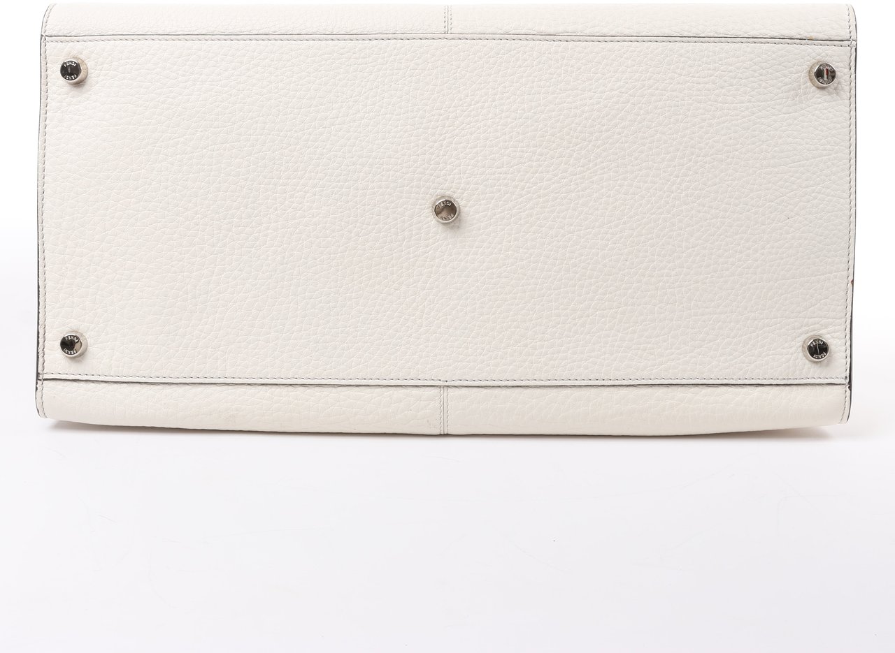 Fendi Fendi Peek-a-boo X-light Leather Handbag in White 7VA448 Wit