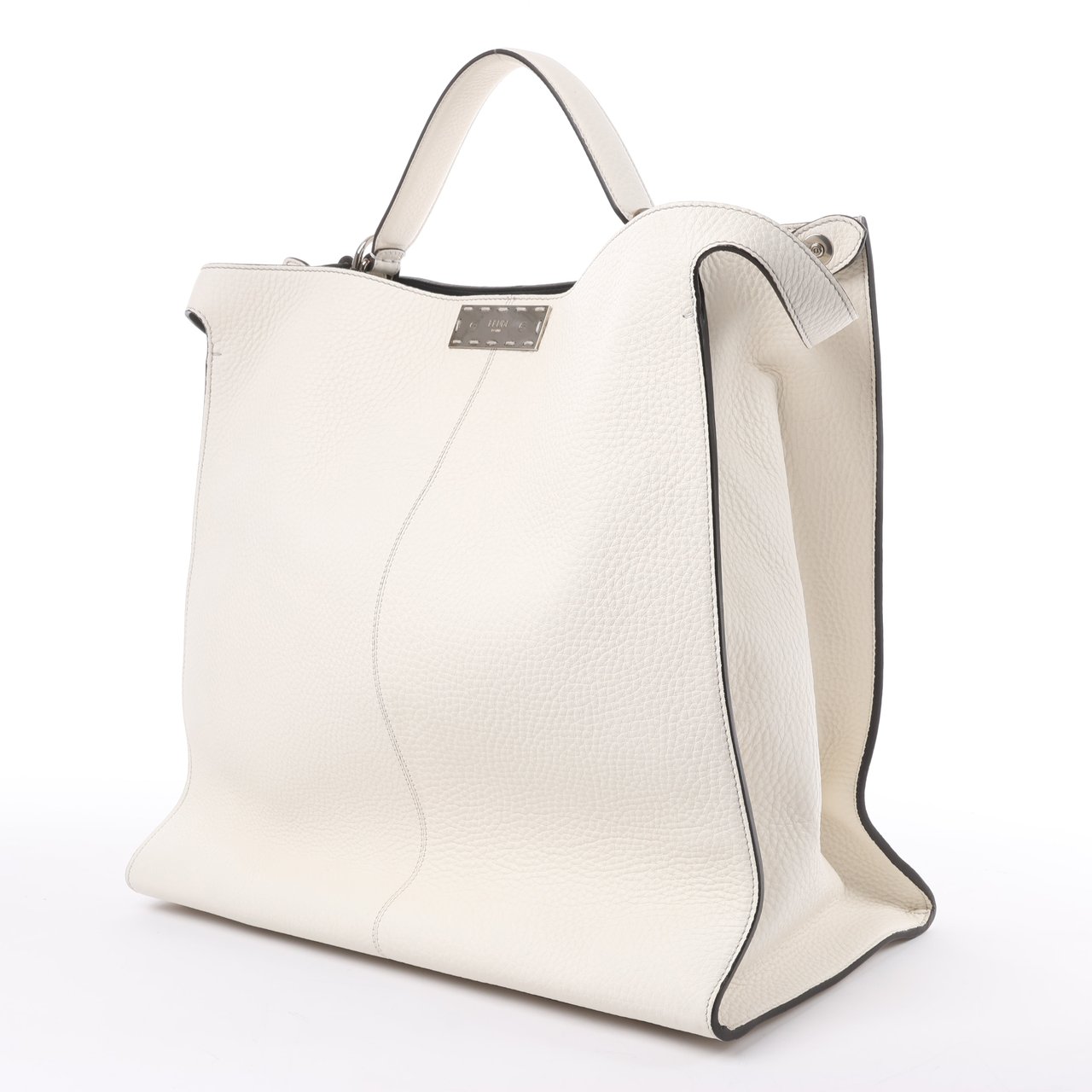 Fendi Fendi Peek-a-boo X-light Leather Handbag in White 7VA448 Wit