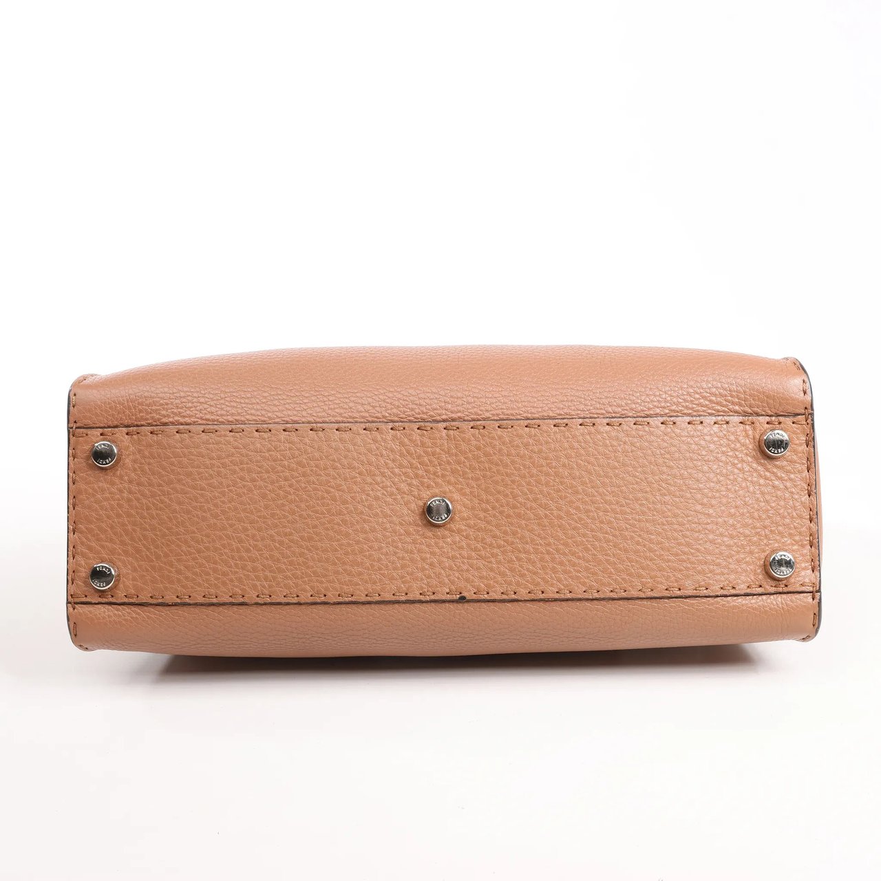 Fendi Fendi Peekaboo Regular Selleria Leather 2way Handbag in Beige 8BN226 Beige