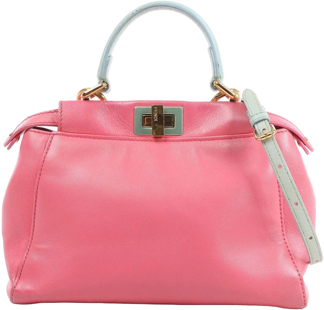 Fendi Fendi Peekaboo Mini Leather 2Way Handbag in Pink Divers