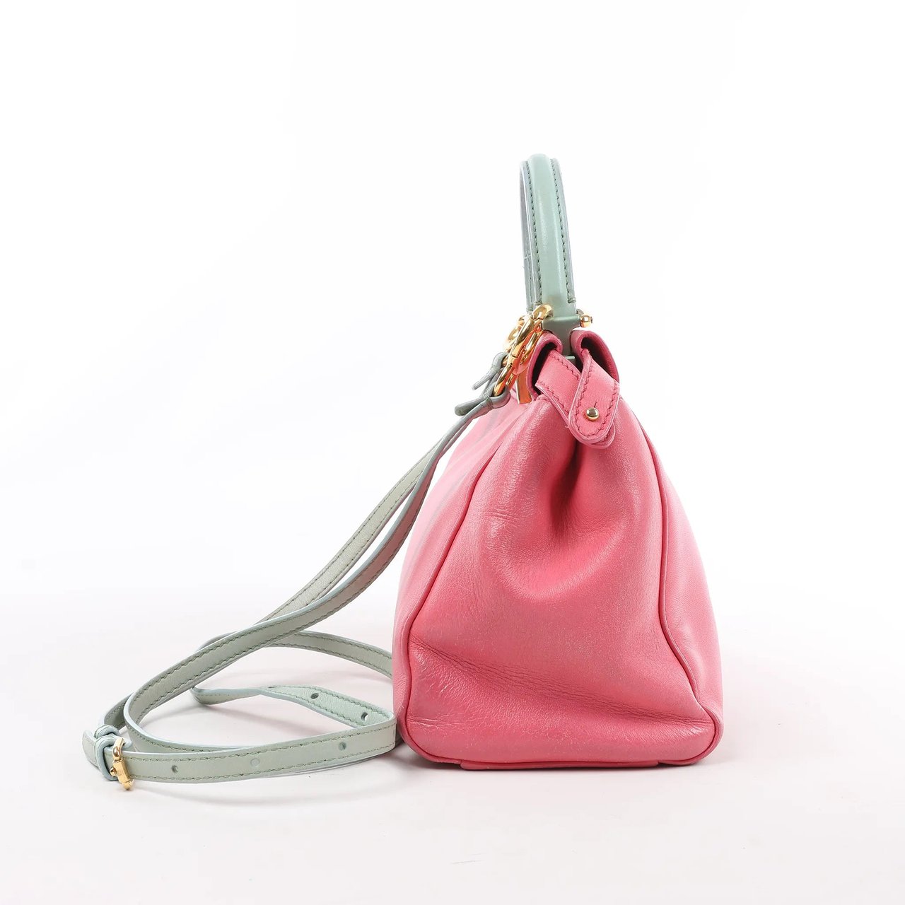 Fendi Fendi Peekaboo Mini Leather 2Way Handbag in Pink Divers
