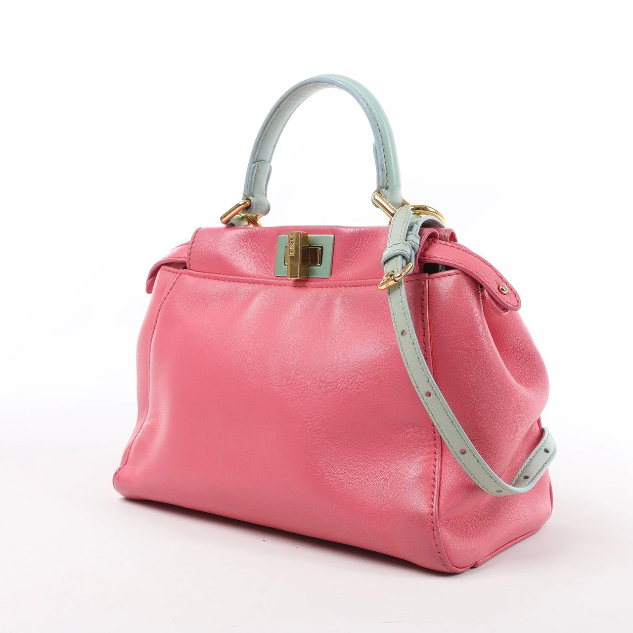 Fendi Fendi Peekaboo Mini Leather 2Way Handbag in Pink Divers