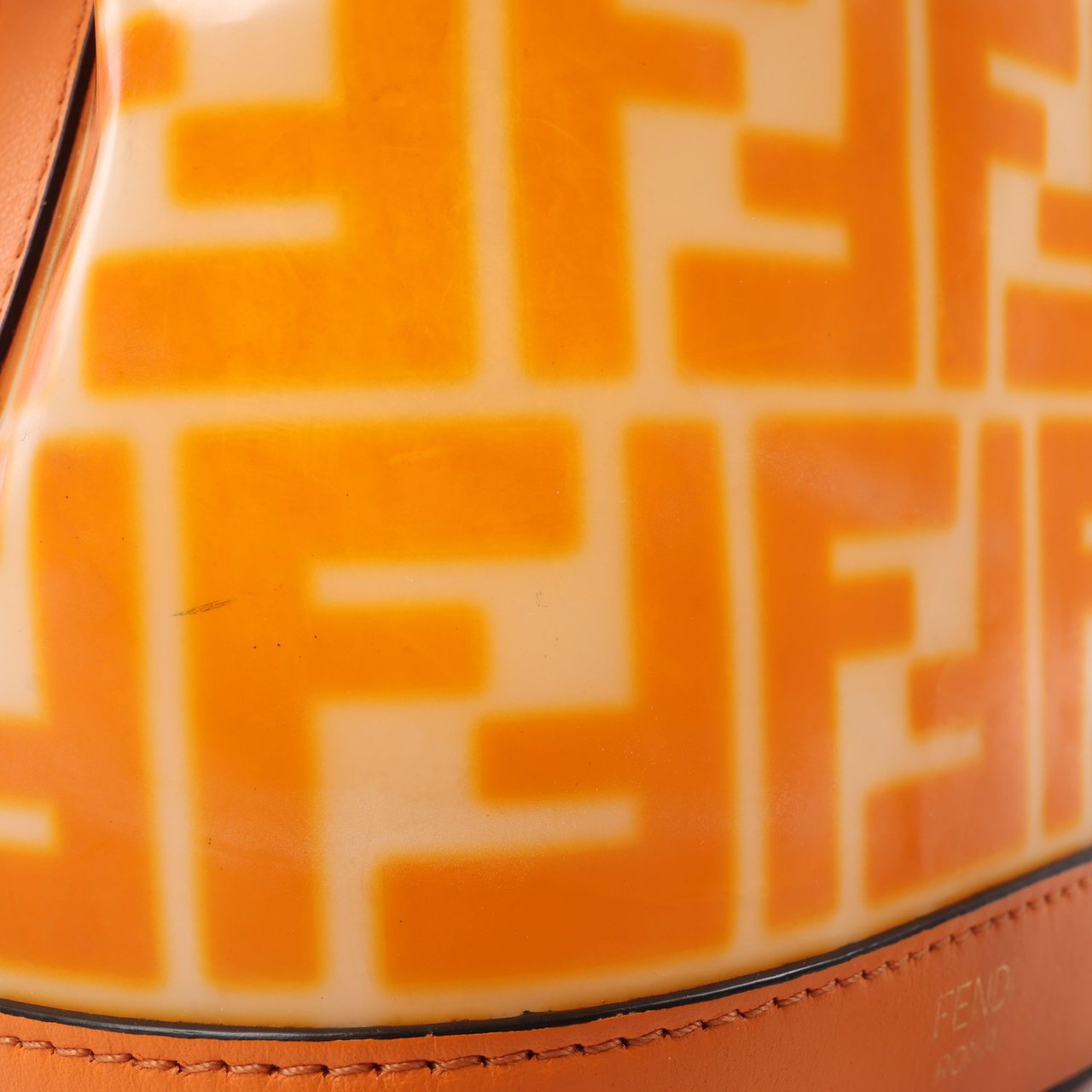 Fendi FENDI Mon Tresor Mini PVC & leather 2 Way Shoulder Bag in Orange 8BS010 Oranje