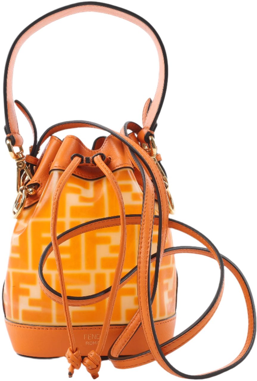 Fendi FENDI Mon Tresor Mini PVC & leather 2 Way Shoulder Bag in Orange 8BS010 Oranje