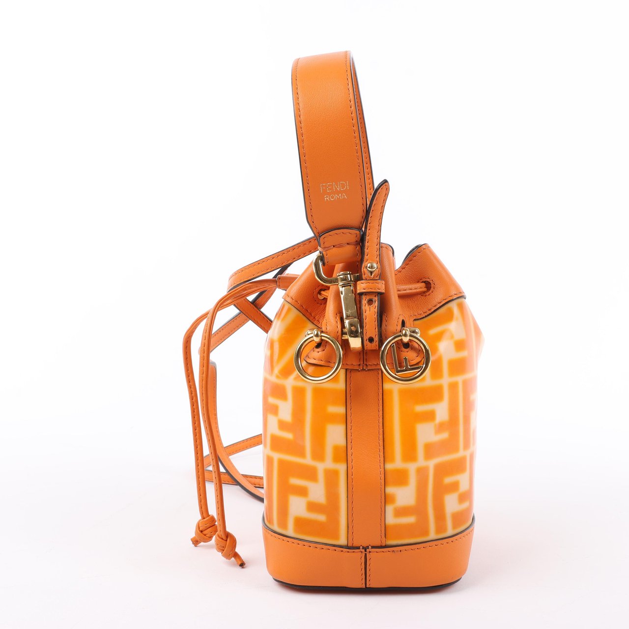 Fendi FENDI Mon Tresor Mini PVC & leather 2 Way Shoulder Bag in Orange 8BS010 Oranje