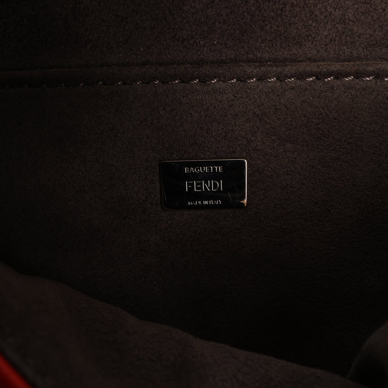 Fendi FENDI Double Micro Baguette Leather Chain Shoulder Bag in Red 8M0371 Rood