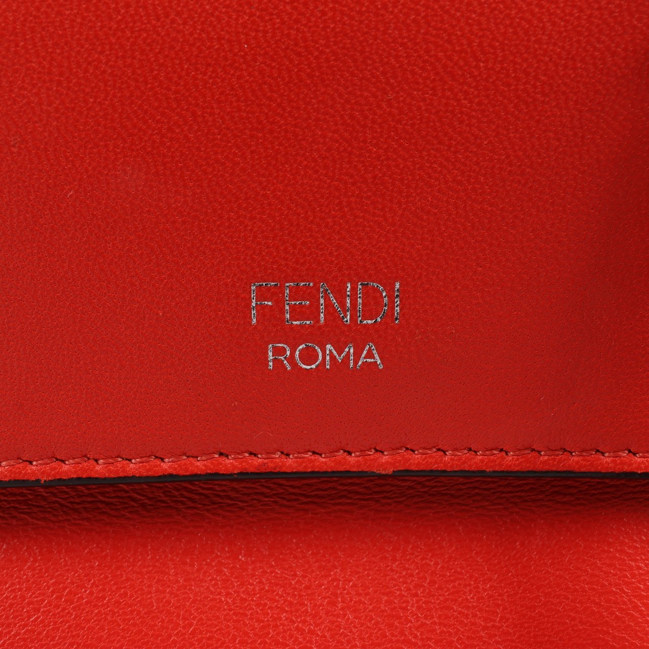 Fendi FENDI Double Micro Baguette Leather Chain Shoulder Bag in Red 8M0371 Rood