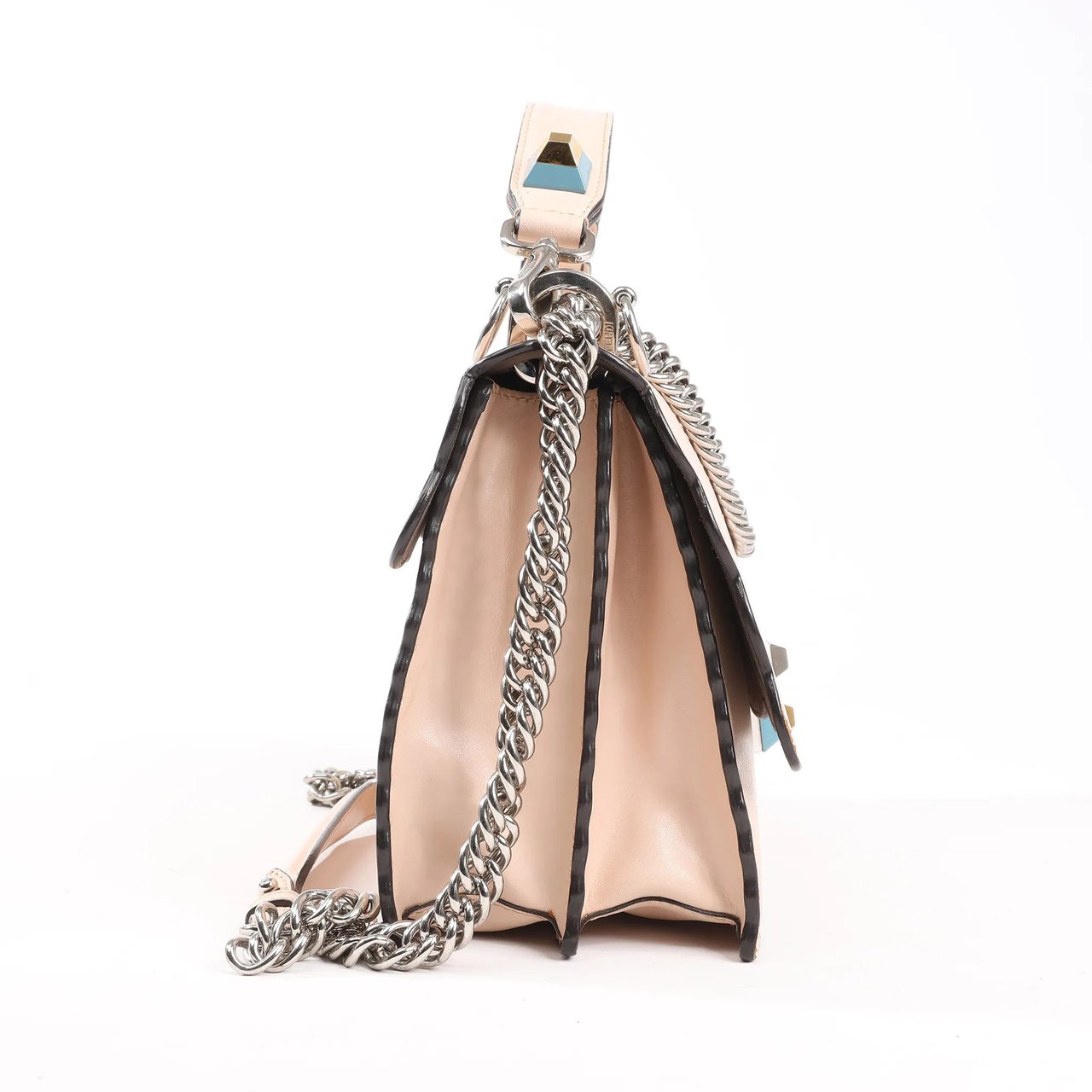 Fendi FENDI Kan I Leather 2Way Handbag in Pink 8BT283 Roze