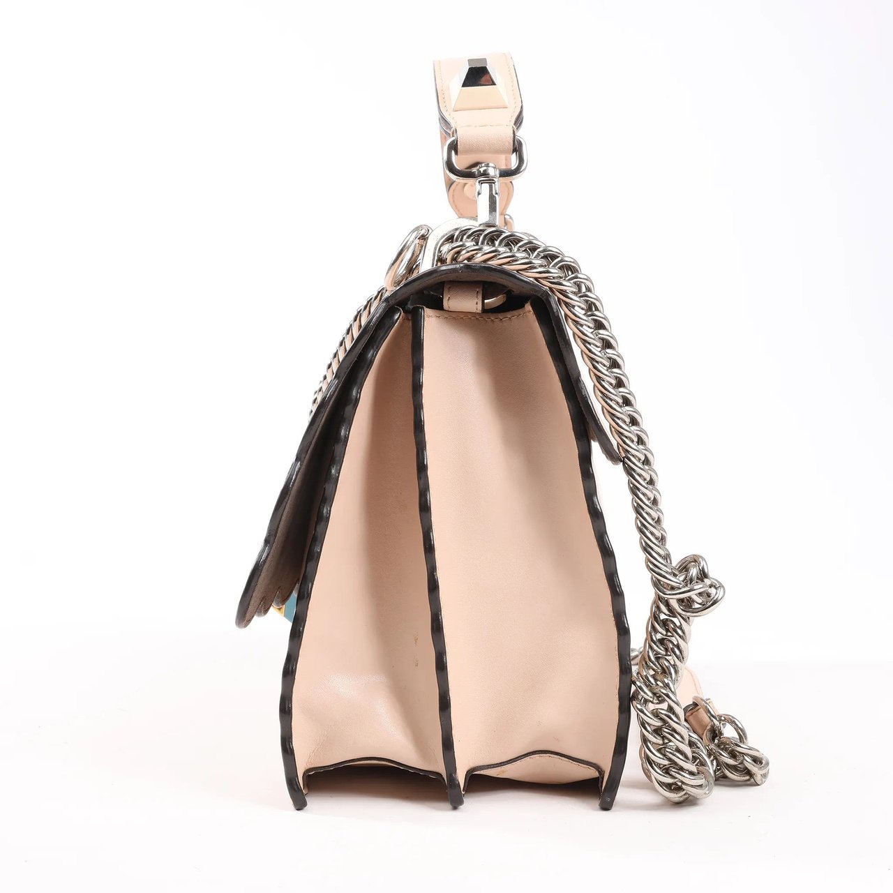 Fendi FENDI Kan I Leather 2Way Handbag in Pink 8BT283 Roze