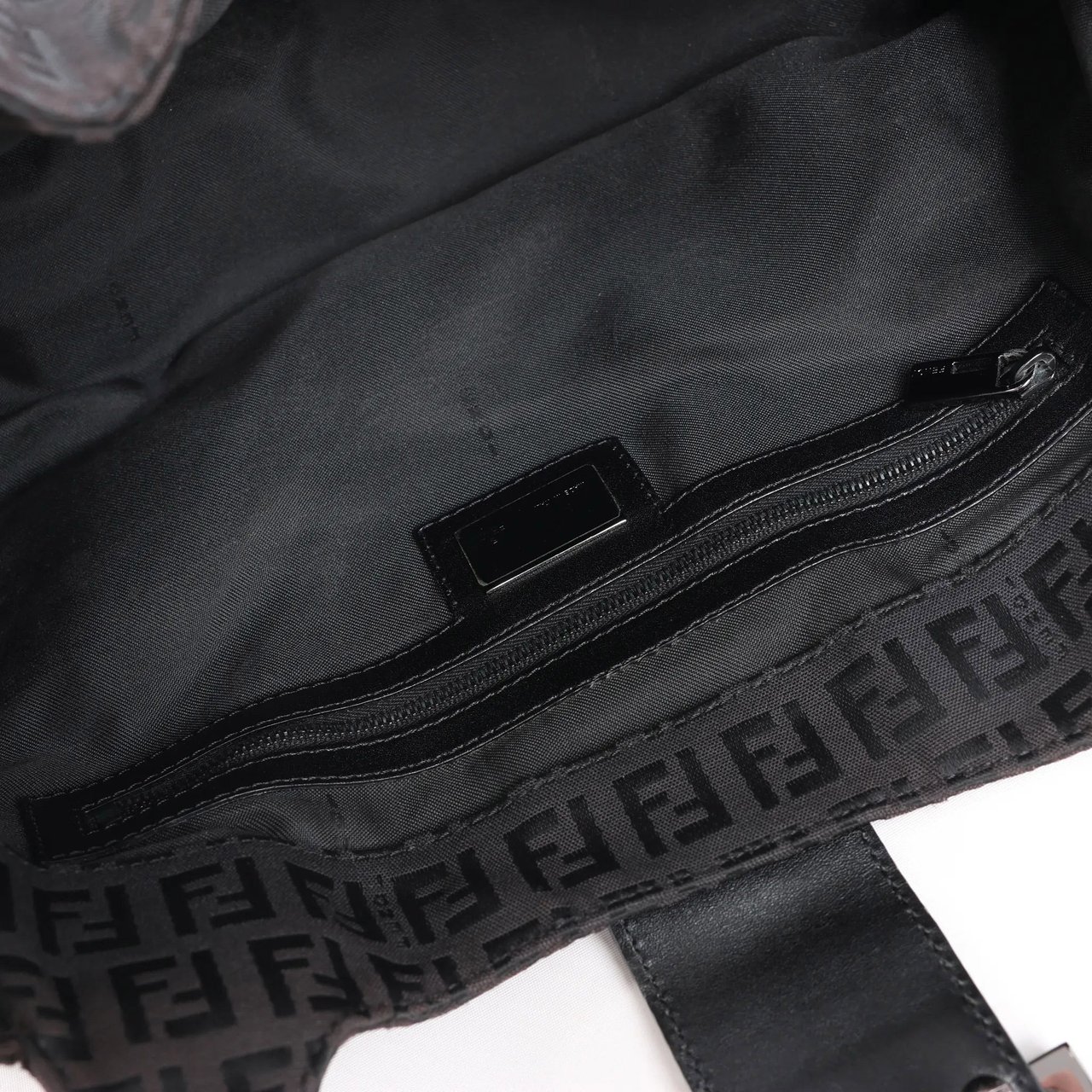 Fendi FENDI Zucchino Canvas x Leather Handbag in Brown 8BR091 Bruin