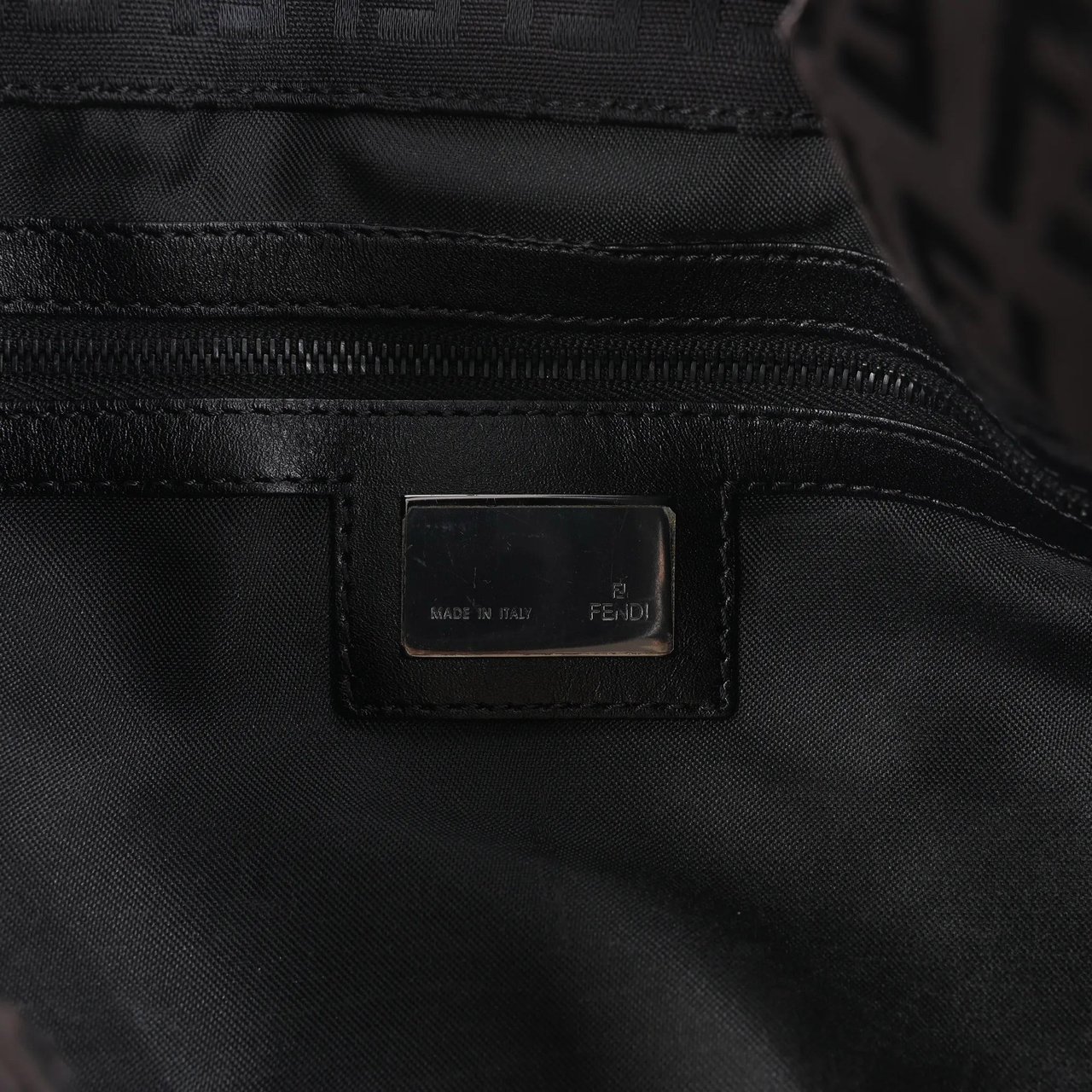 Fendi FENDI Zucchino Canvas x Leather Handbag in Brown 8BR091 Bruin