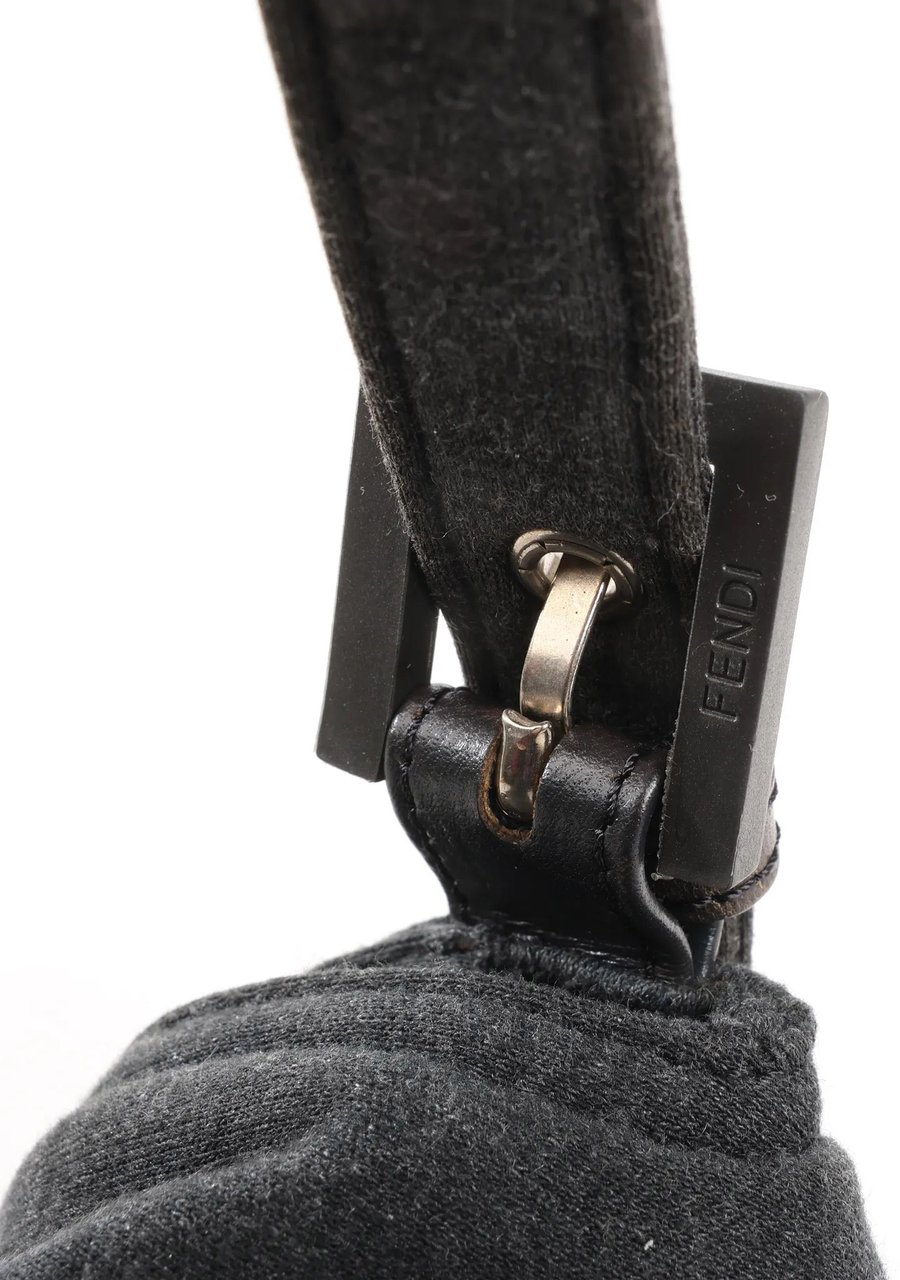Fendi FENDI Baguette Cotton Shoulder bag in Gray 26424 Grijs