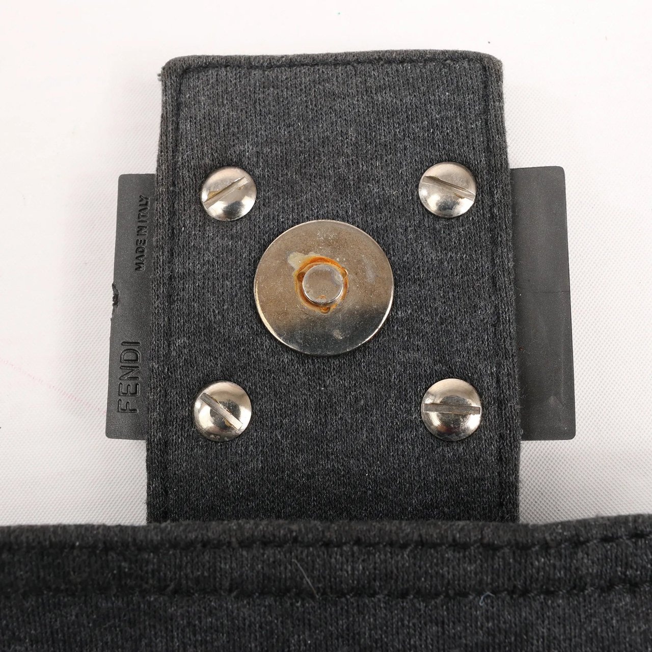 Fendi FENDI Baguette Cotton Shoulder bag in Gray 26424 Grijs