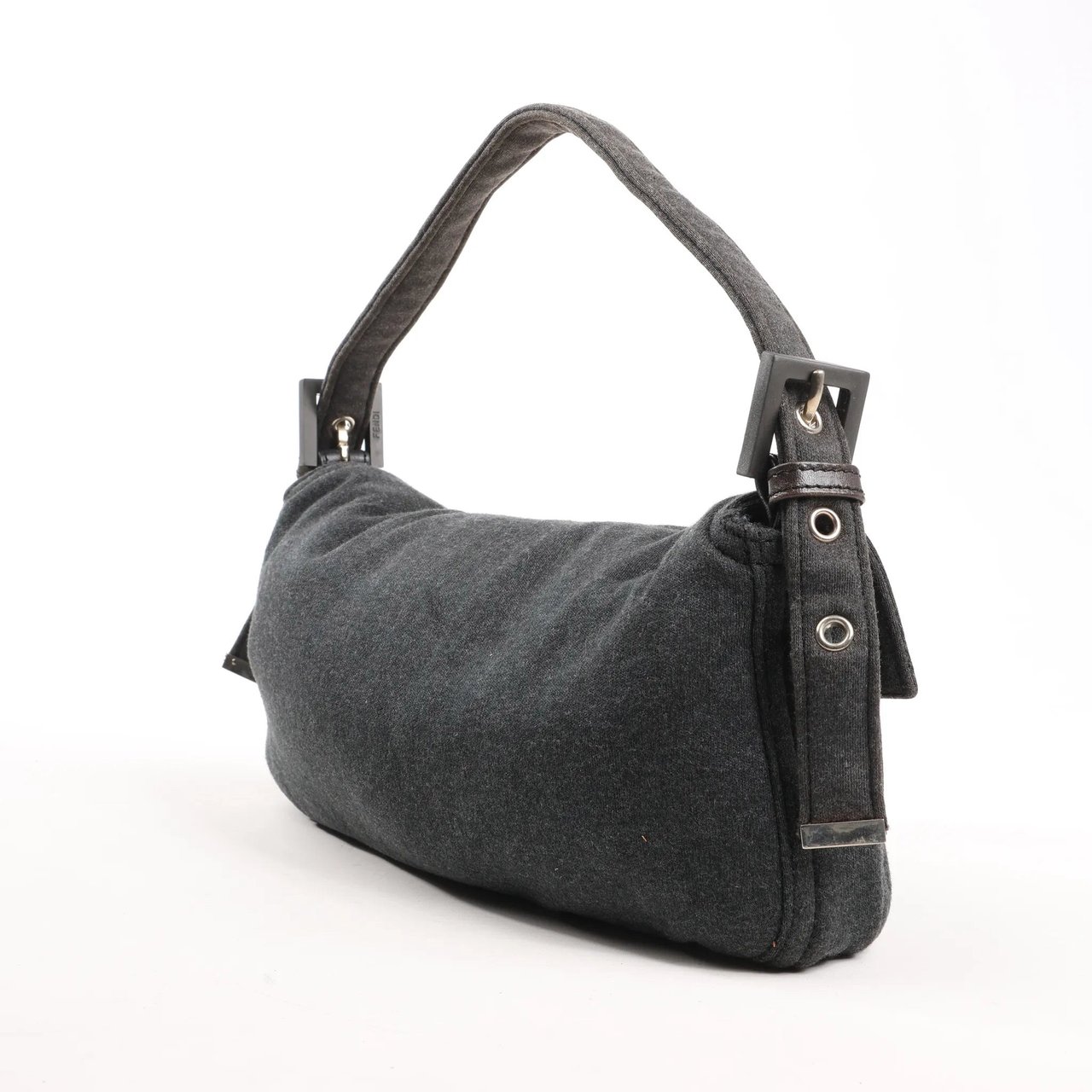 Fendi FENDI Baguette Cotton Shoulder bag in Gray 26424 Grijs