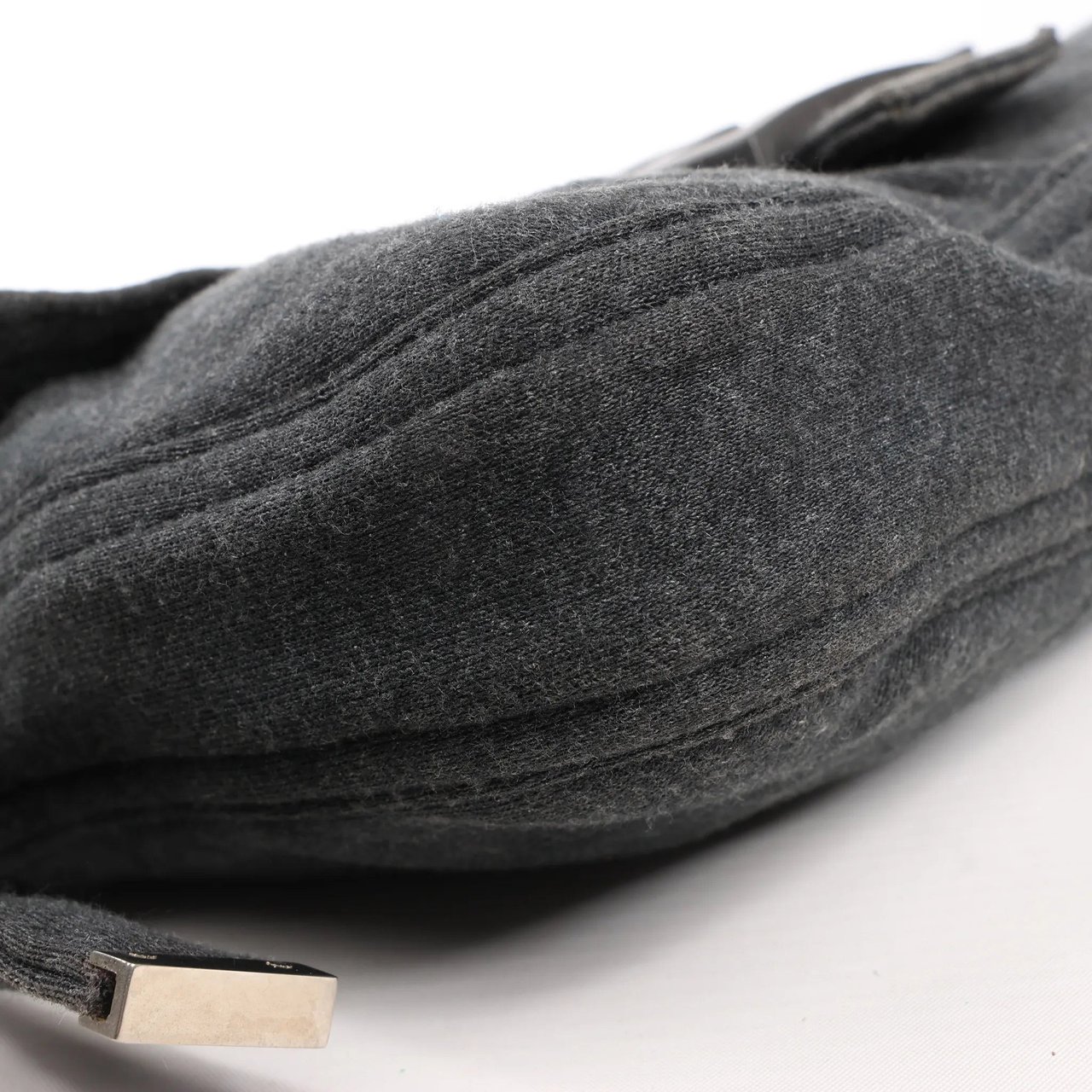 Fendi FENDI Baguette Cotton Shoulder bag in Gray 26424 Grijs