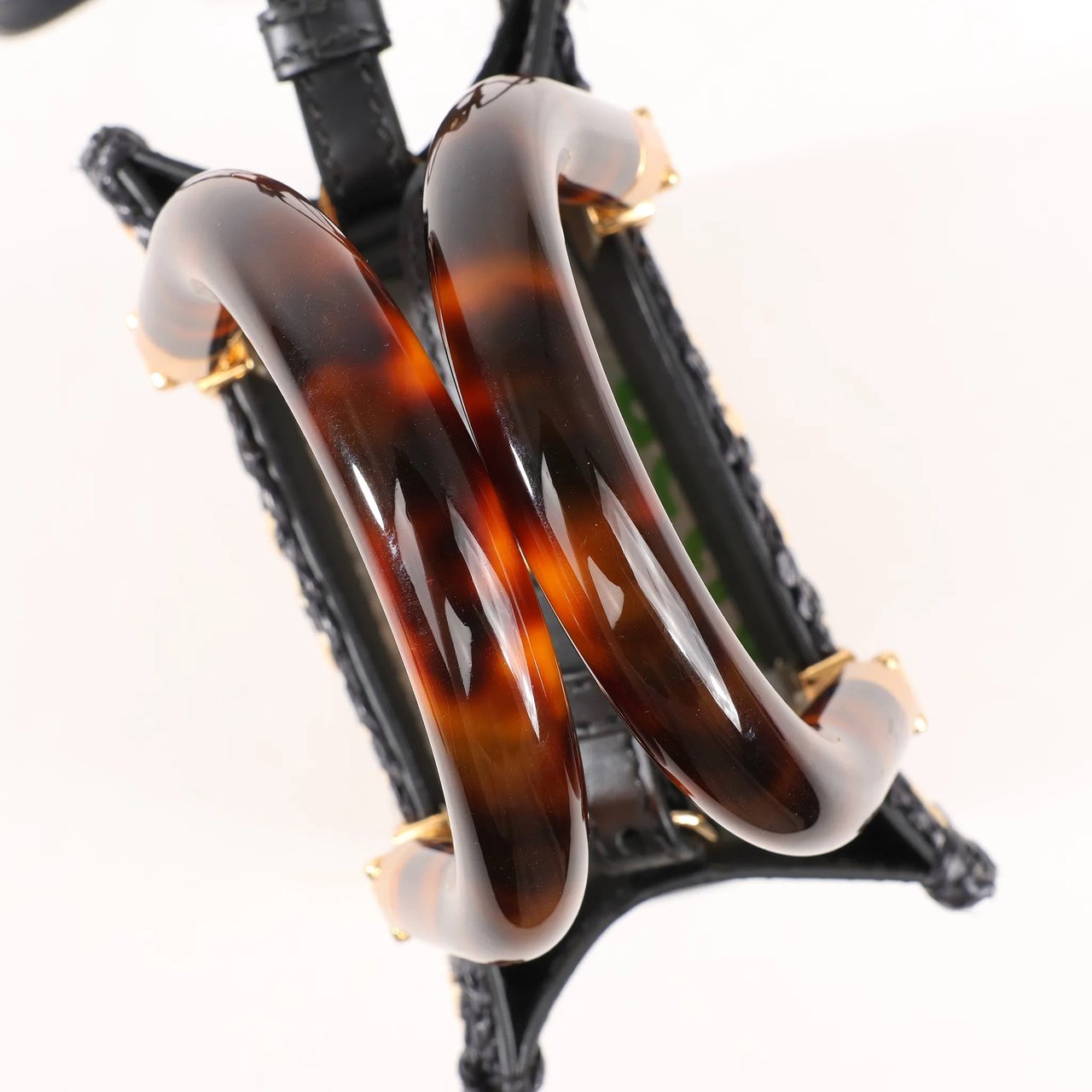 Fendi Fendi Mon Sunshine Shopper Zucchino Small Raffia x Leather 2Way Handbag in Black x Beige 8BS051 Divers