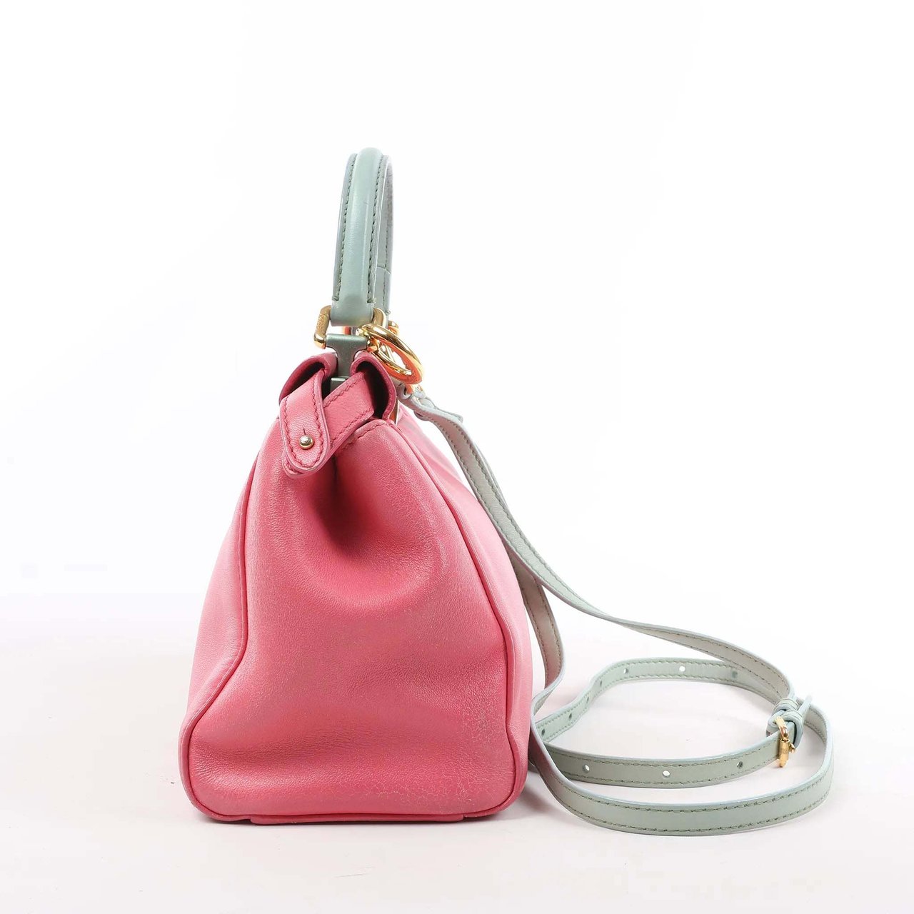 Fendi Fendi Peekaboo Mini Leather 2Way Handbag in Pink Divers