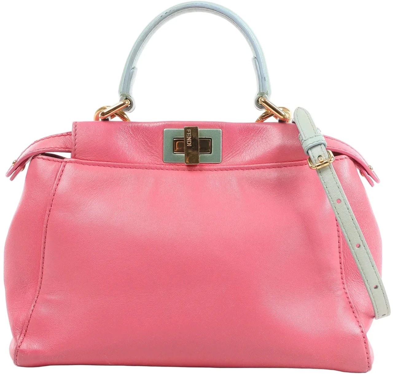 Fendi Fendi Peekaboo Mini Leather 2Way Handbag in Pink Divers