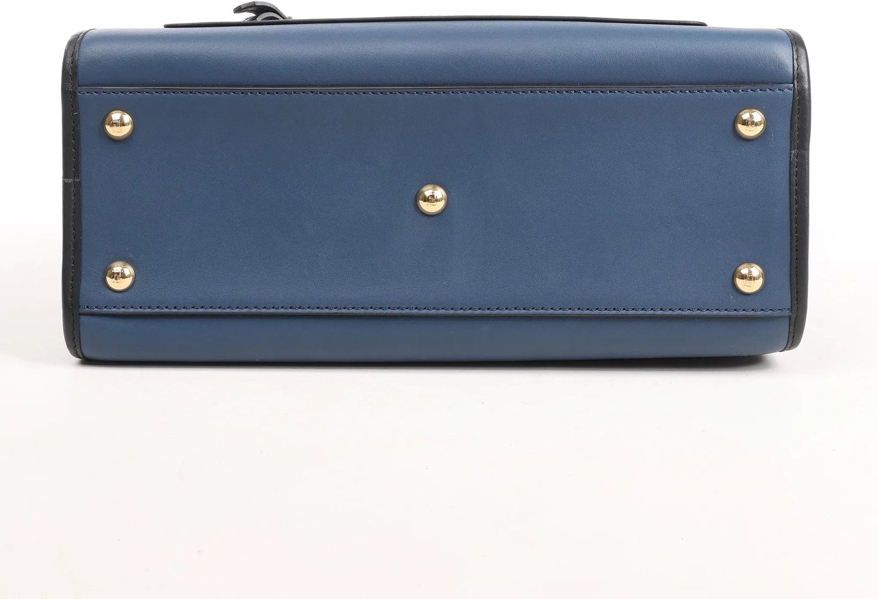 Fendi Fendi Runaway Leather 2Way Handbag in Blue 8BH344 Blauw