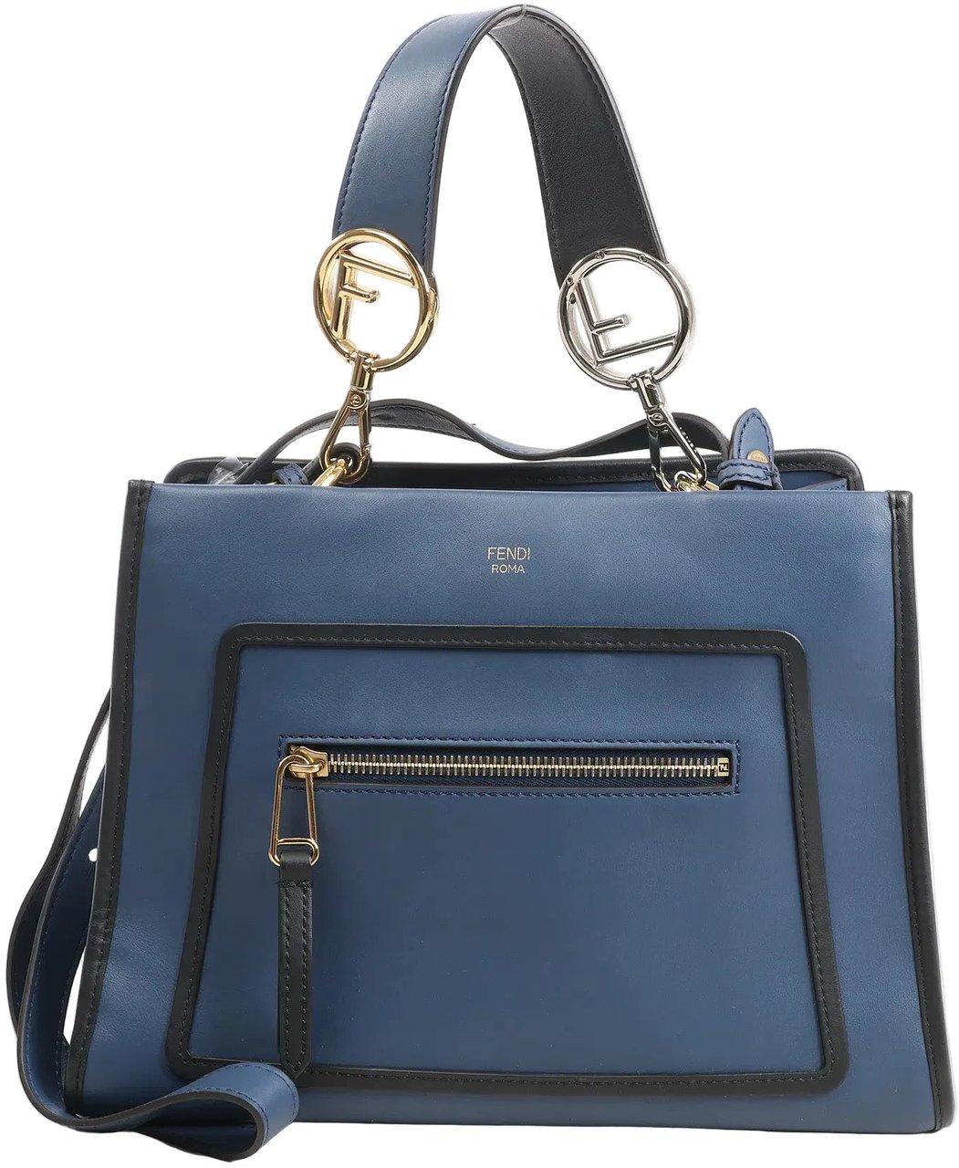 Fendi Fendi Runaway Leather 2Way Handbag in Blue 8BH344 Blauw