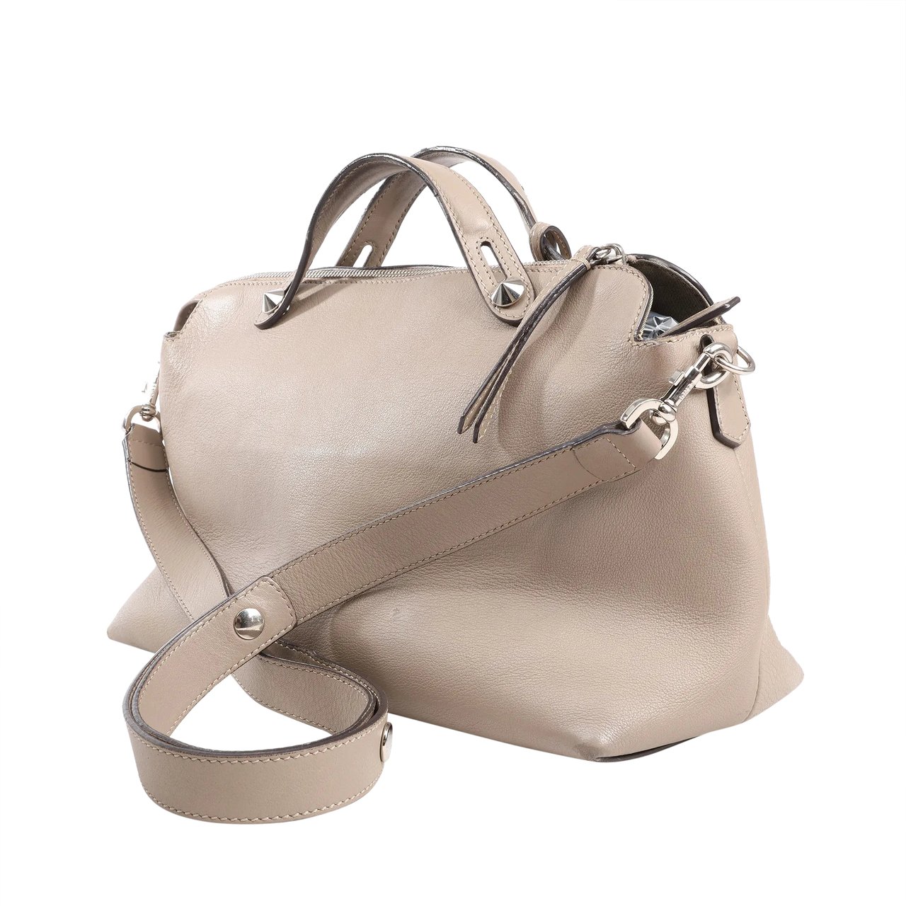 Fendi Fendi By The Way Medium Leather 2Way Handbag in Beige 8BL125 Beige