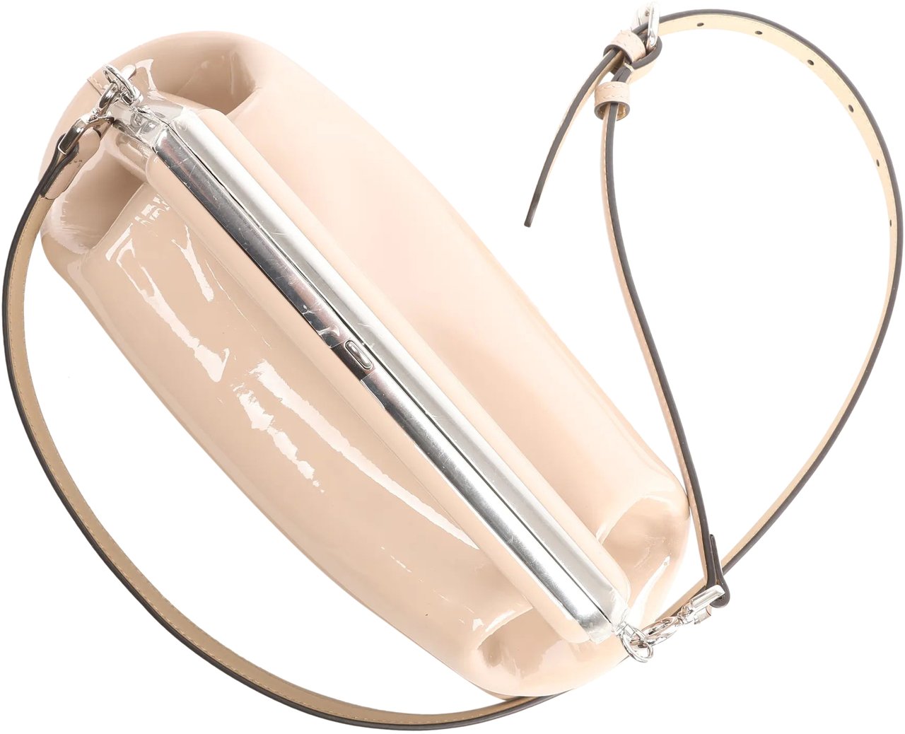 Fendi FENDI First Patent Leather Crossbody bag in Beige 8BP137 Beige
