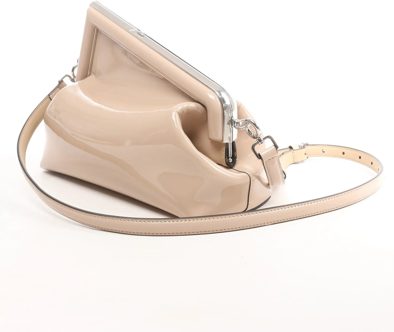FENDI First Patent Leather Crossbody bag in Beige 8BP137 Beige